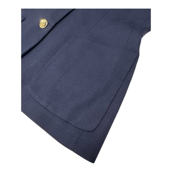 Ralph Lauren Blazer Wool Navy Blue RL Crown Crest Gold Buttons Women's 12 Preppy - Picture 9 of 11